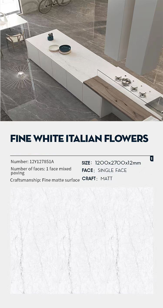 FineWhiteItalianFlowersMT1417SMSinteredStoneCountertopsMatt