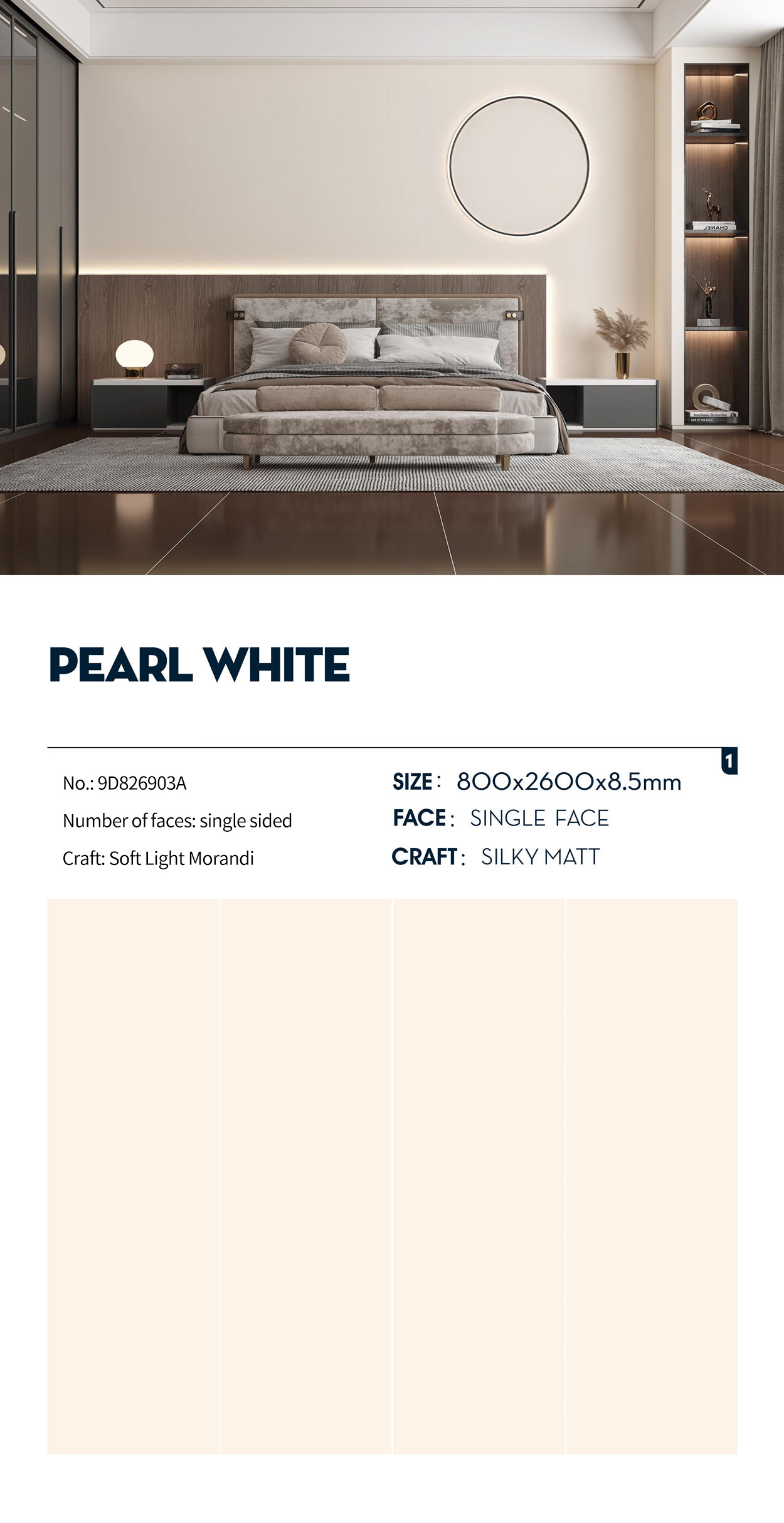 Pearl White MT4406SM Sintered Stone Countertops Matt (2)