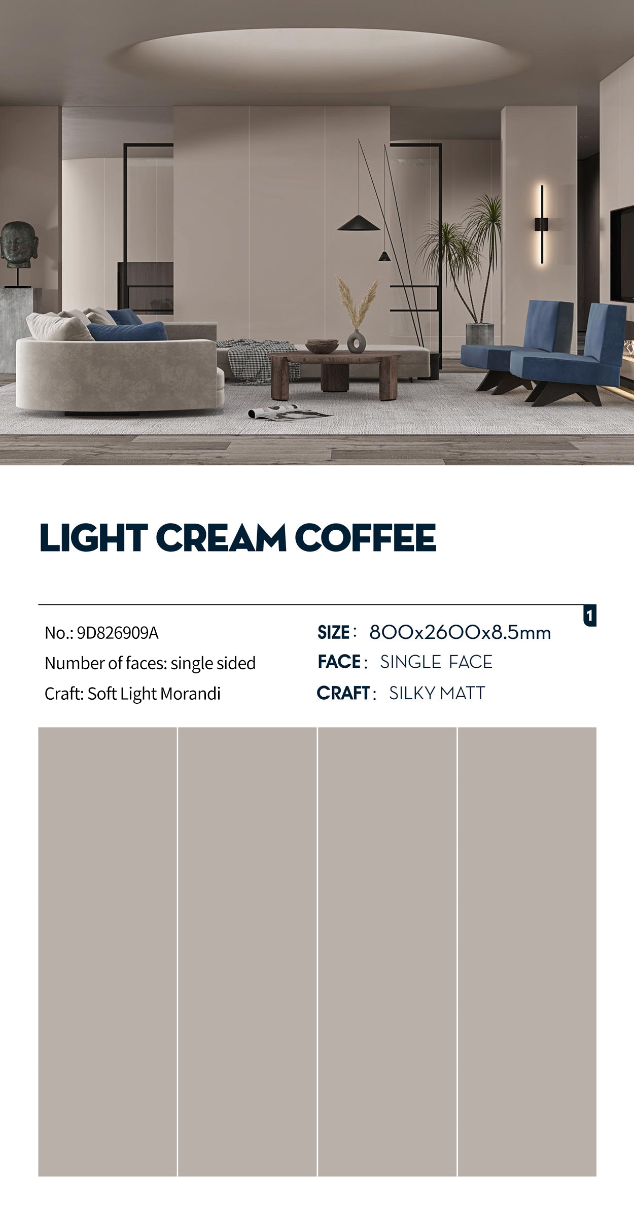 Light Cream Coffee MT3128SM Sintered Stone Countertops Matt (2)