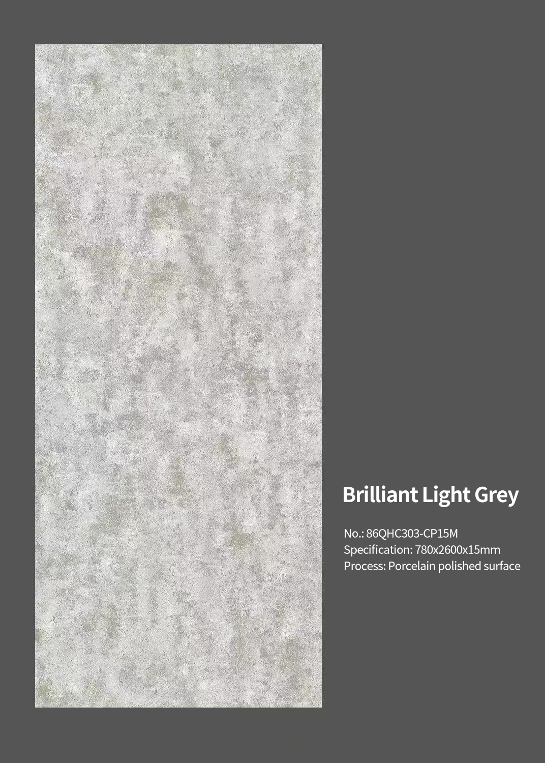 Brilliant Light Grey MT3501SP Sintered Stone Slabs Polished