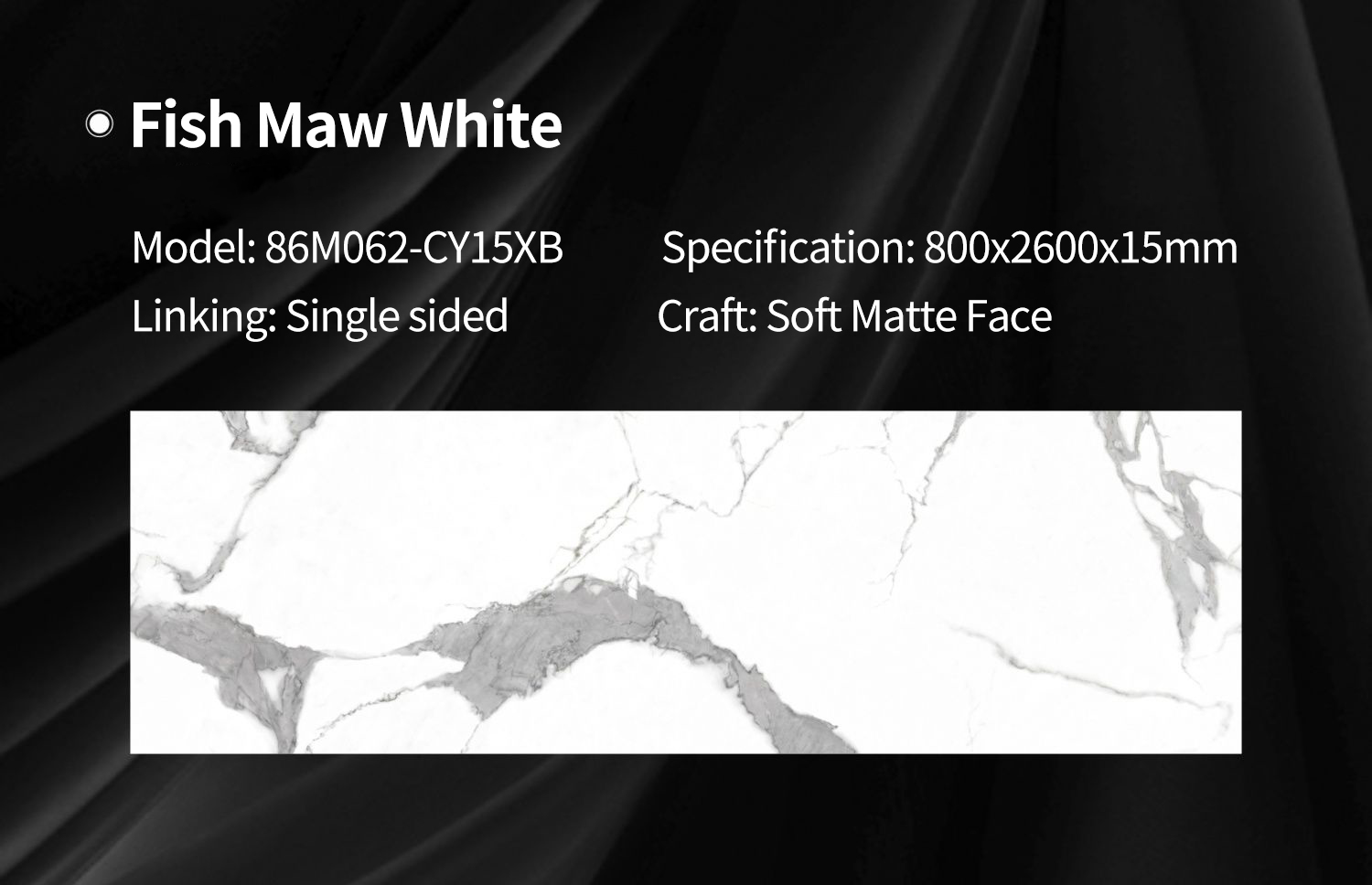 Fish Maw White MT3213SM Sintered Stone Countertops Matt