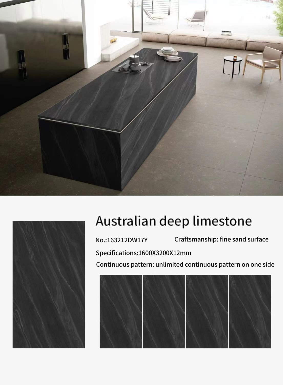 Australian Snadstohne Dark Gray MT252SM Sintered Stone Countertops Matt (2)