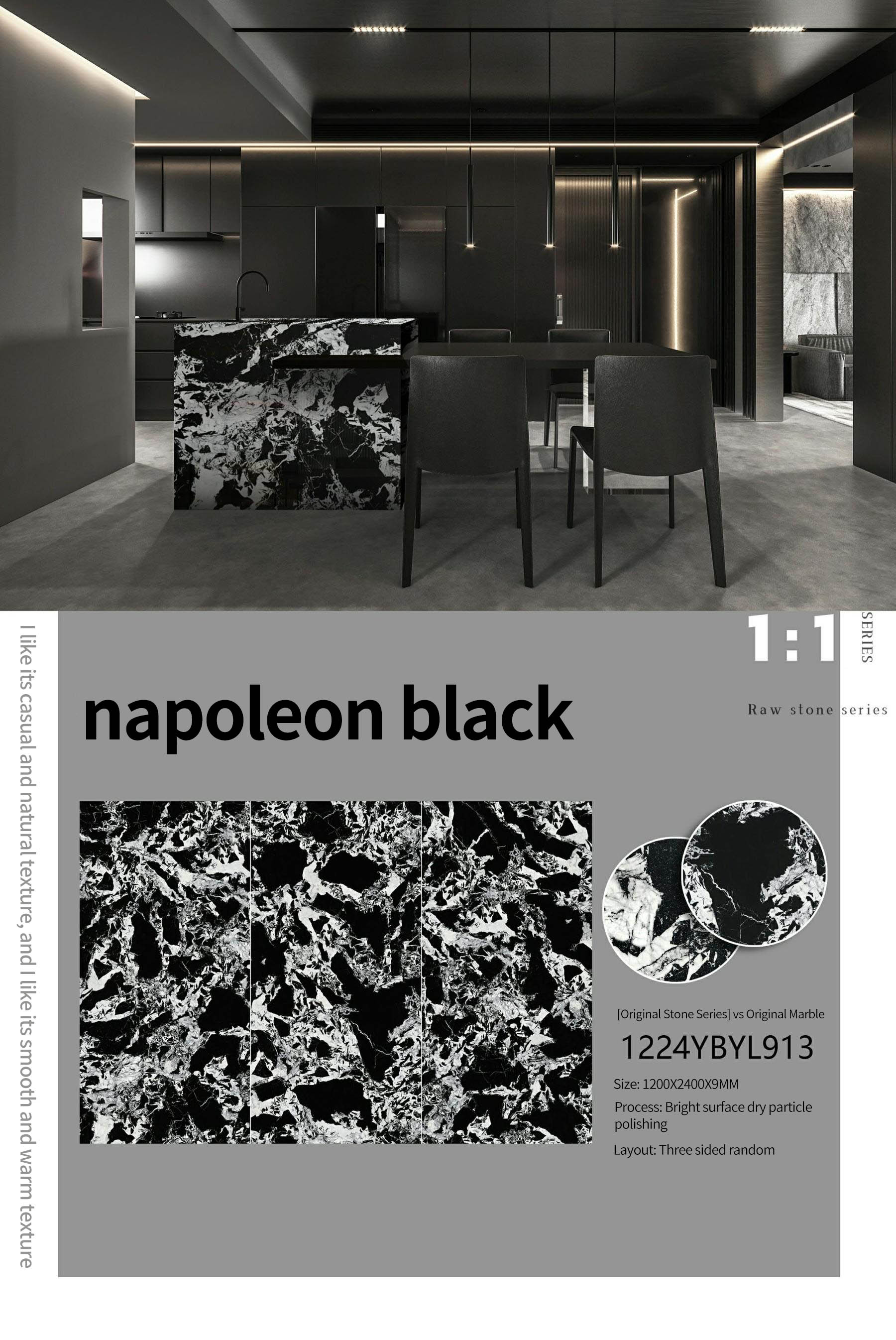 Napoleon Black Sintered Stone Slabs Polished (1)