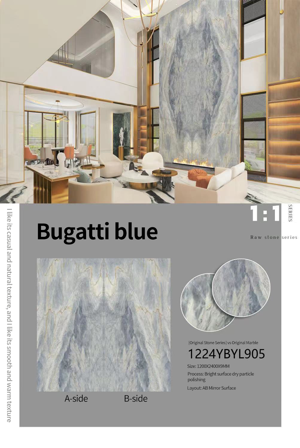 Bugatti blue Sintered Stone Slabs Polished (1)