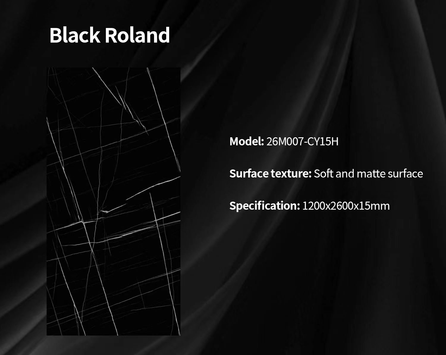 Black Roland Sintered Stone Countertops Matt