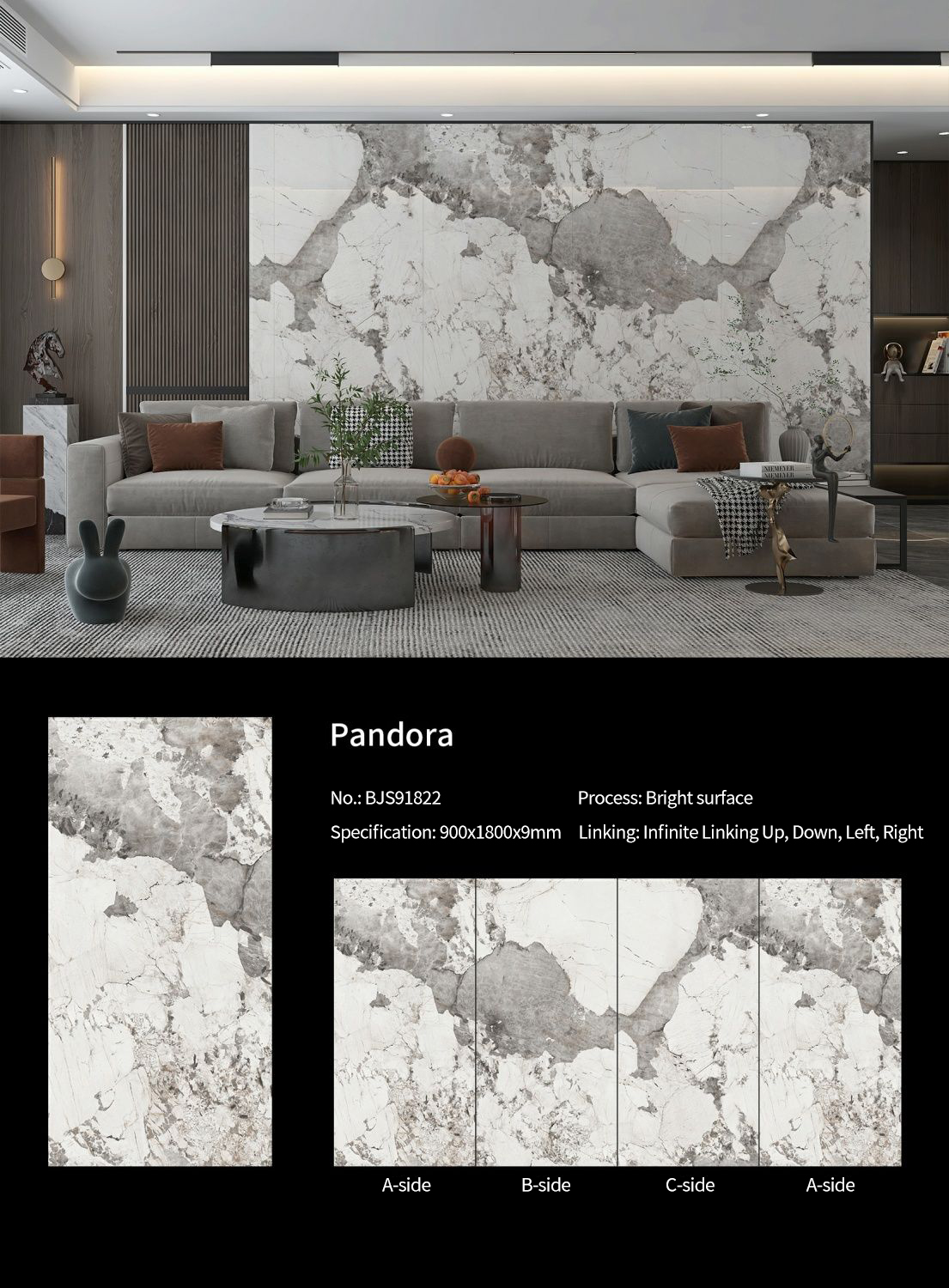 Pandora MT3710SP Sintered Stone Slabs Polished