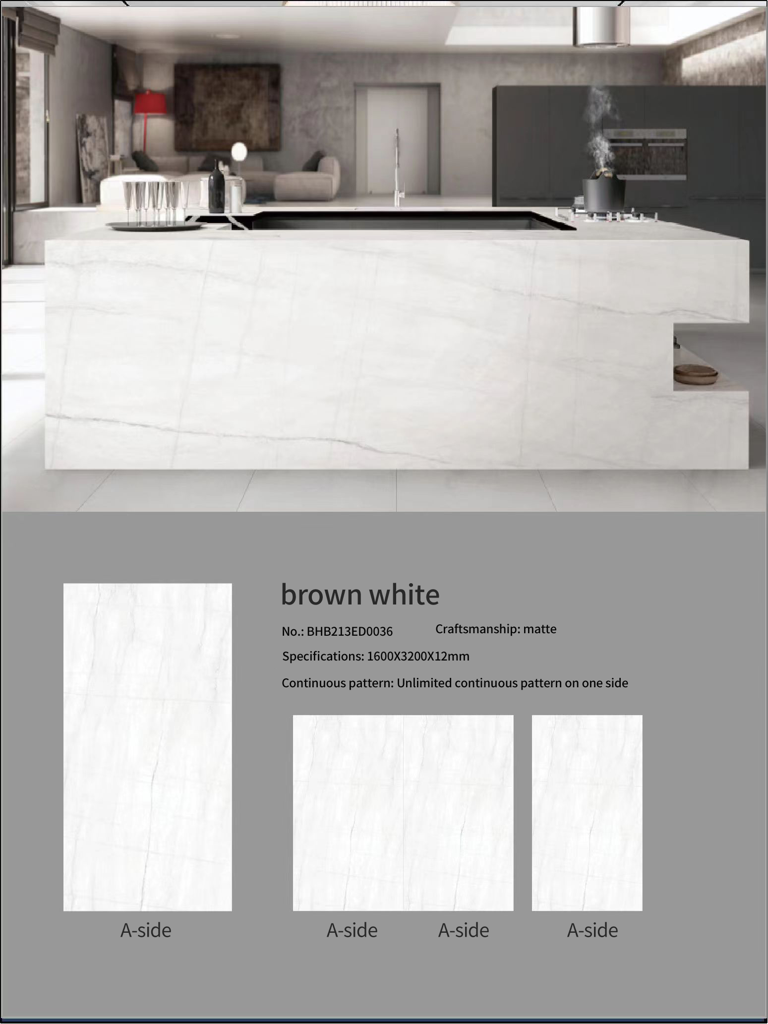 Brown White MT206SM Sintered Stone Countertops Matt (1)