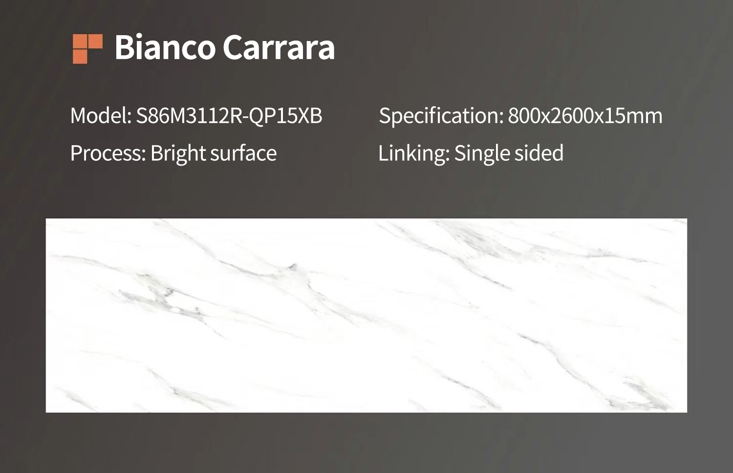 Bianco Carrara White MT3107SP Sintered Stone Slabs Polished