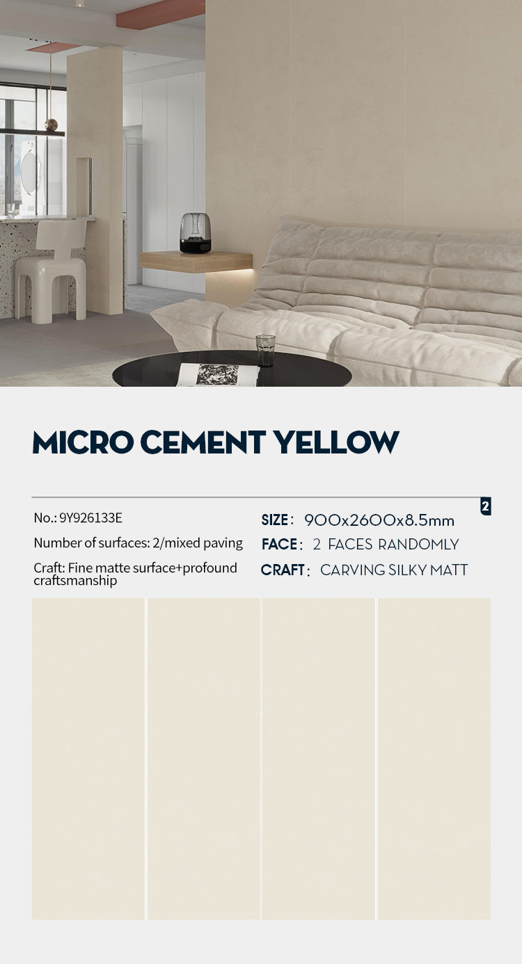 Micro Cement Yellow MT2909SM Sintered Stone Countertops Matt