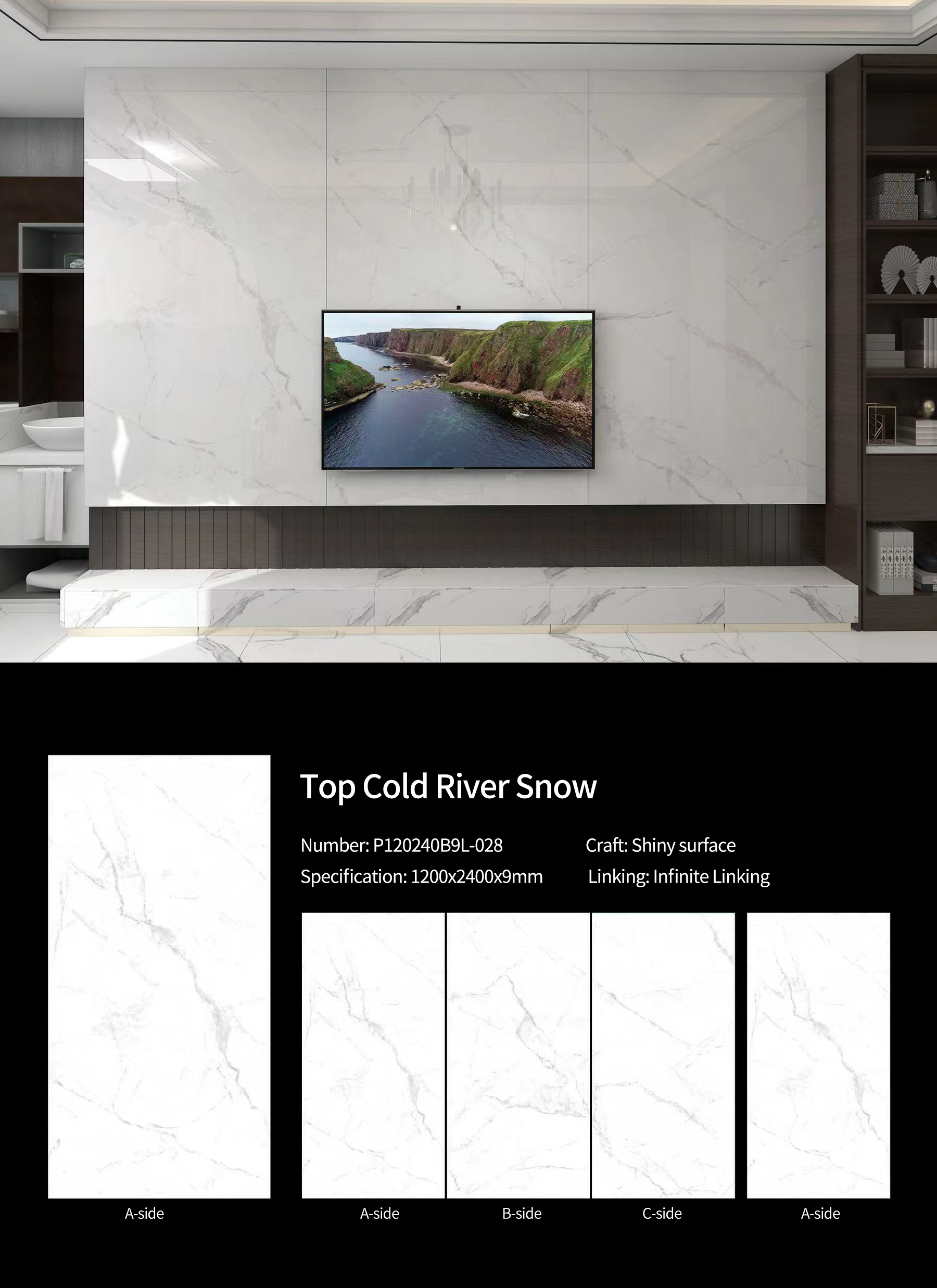 Top Cold River Snow Sintered Stone Slabs Polished (1)