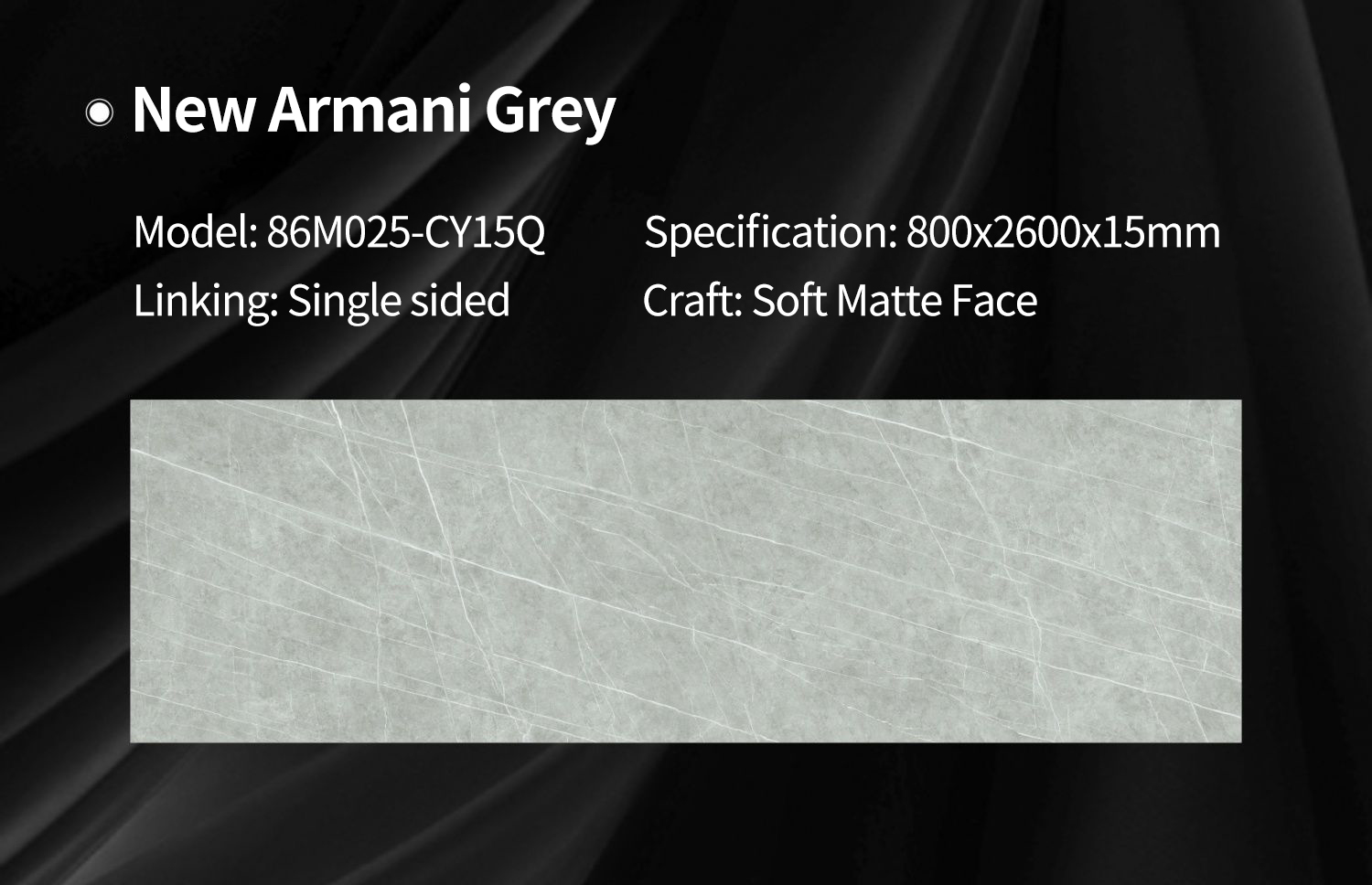 New Armani Grey MT3209SM Sintered Stone Countertops Matt