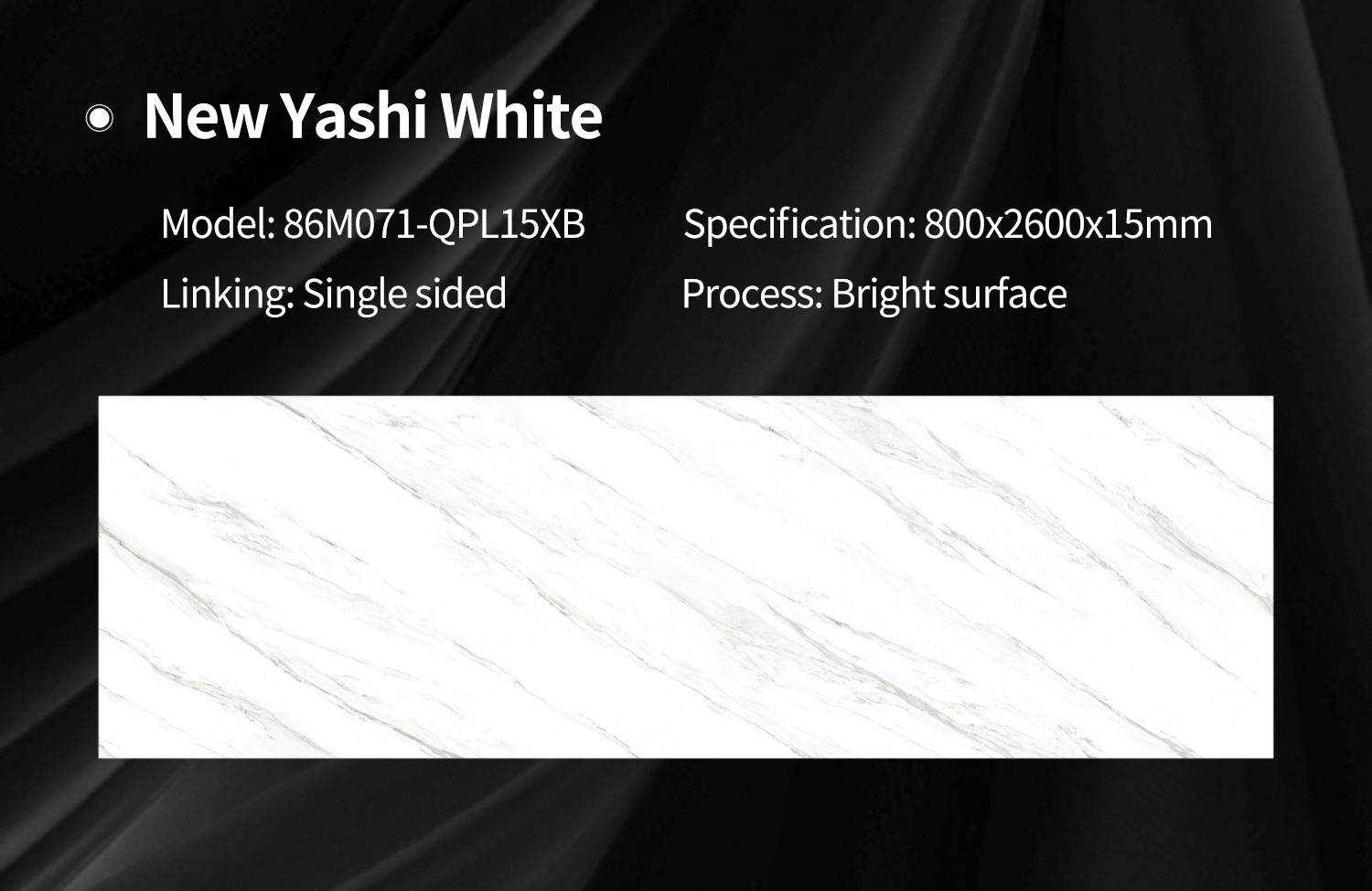 New Yashi White MT3106SP Sintered Stone Slabs Polished