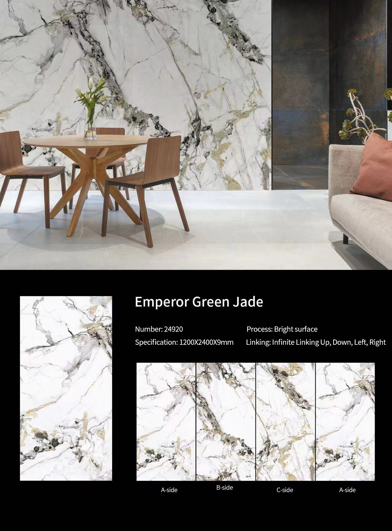 Emperor Green Jade Sintered Stone Slabs Polished (2)