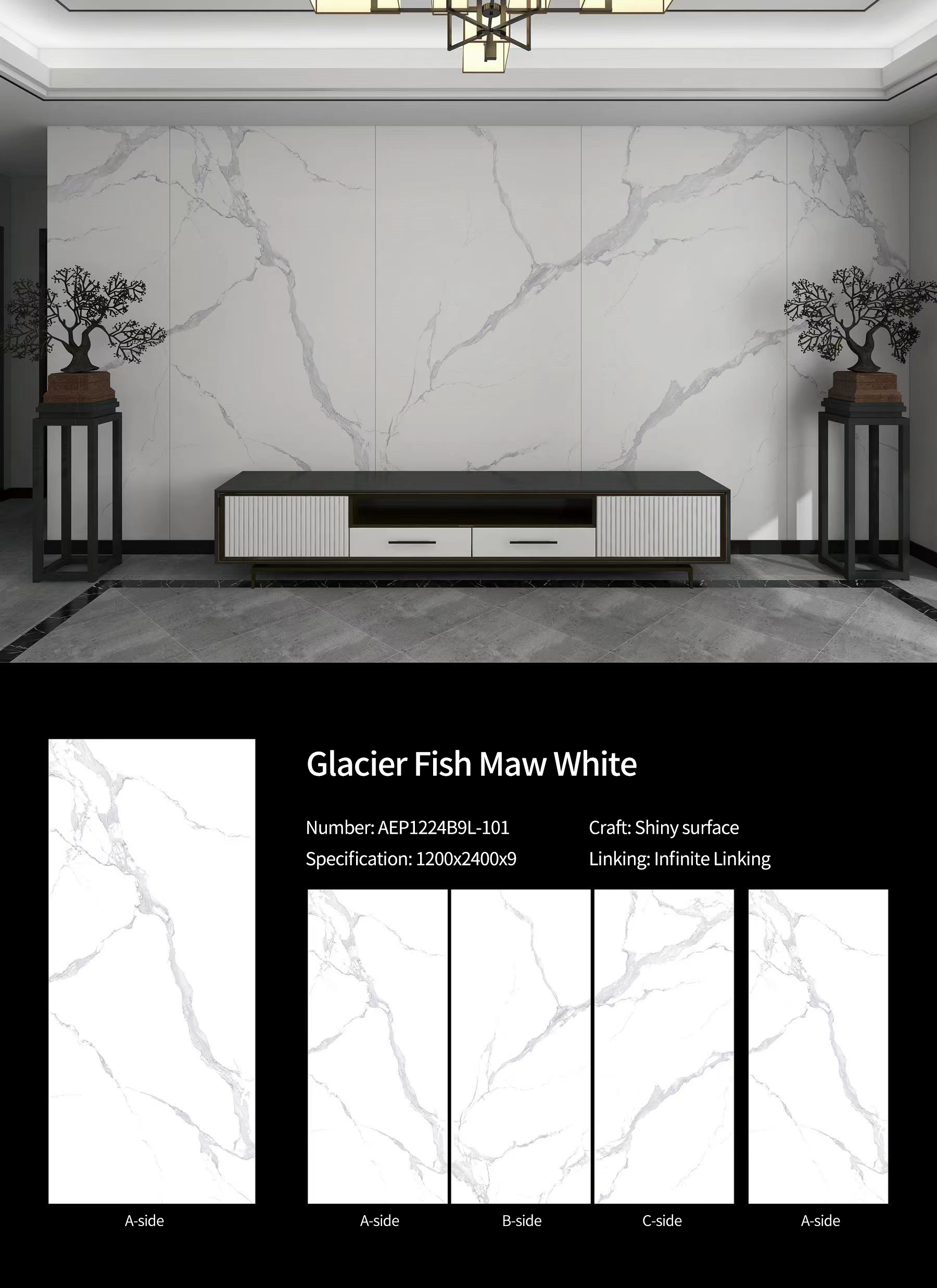 GLACIER CALACATTA  WHITE MT4627 Sintered Stone Slabs Polished (1)