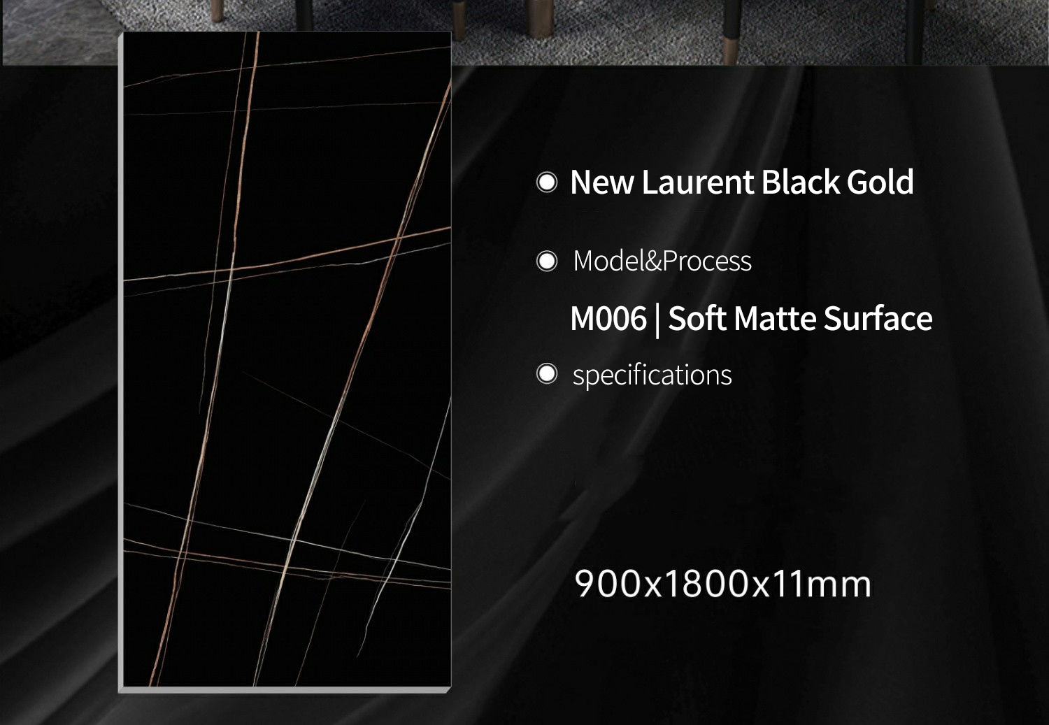 New Laurent Black Gold MT1906SM Sintered Stone Countertops Matt (2)