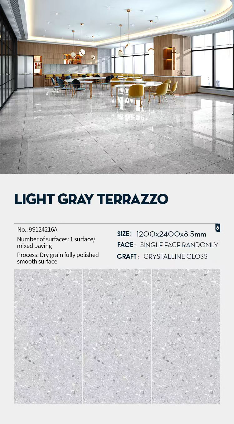 LIGHT GRAY TERRAZZO Sintered Stone Slabs Polished (2)