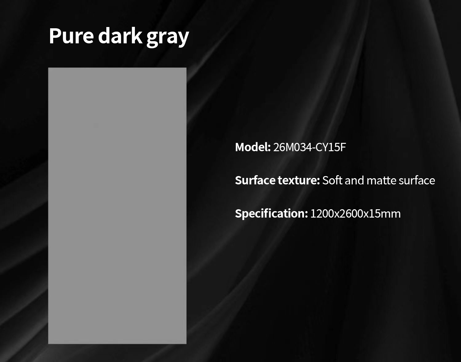 Pure Dark Gray Sintered Stone Countertops Matt